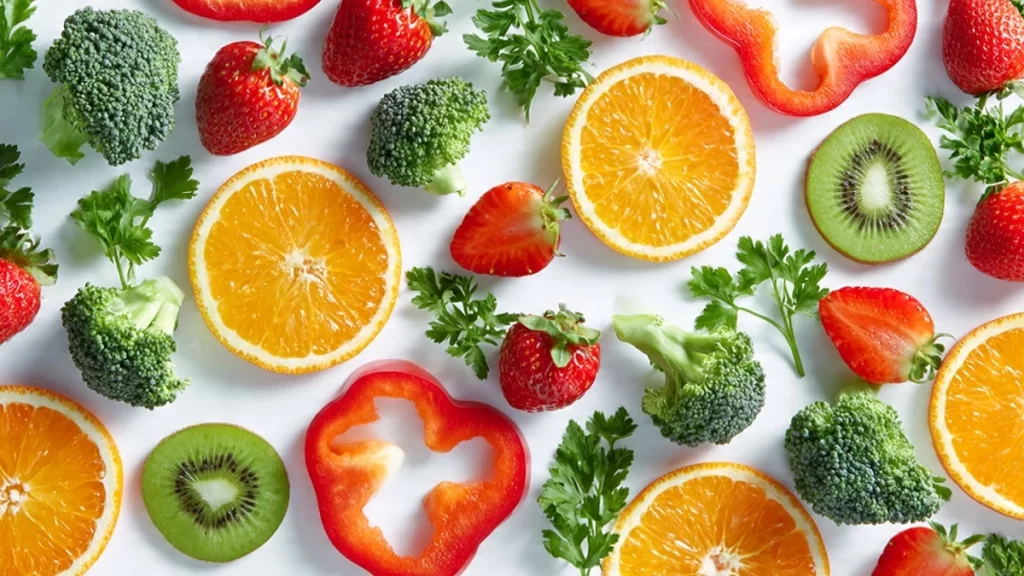 Vitamin C rich foods including oranges, bell peppers and strawberries shown to support healthy cholesterol levels in clinical studies