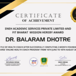 Dr. Balaram Dhotre Certified Health Coach Fit Bharat Mission Sneh Academic Services