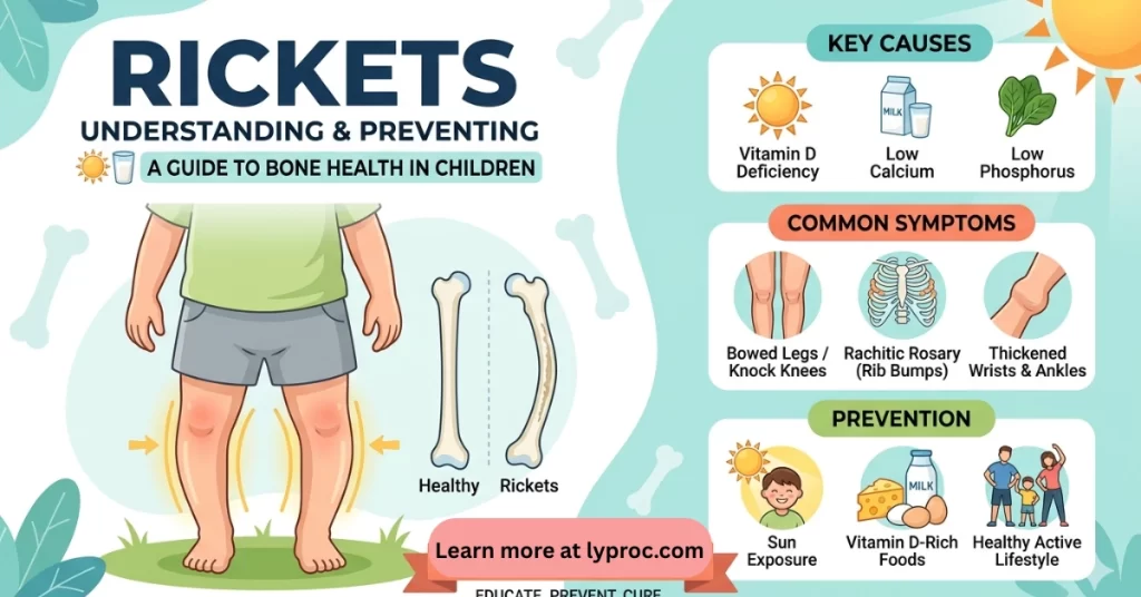 Rickets causes bowed legs and soft bones. What causes rickets? Vitamin D micronutrient deficiency from lack of sunlight.